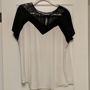 Off white and black, Ann Taylor blouse